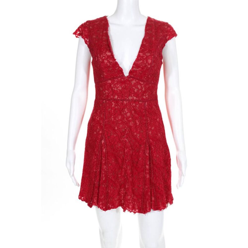 Stylestalker Womens Visions Skater Lace A Line Dress Red Size Small 10514701